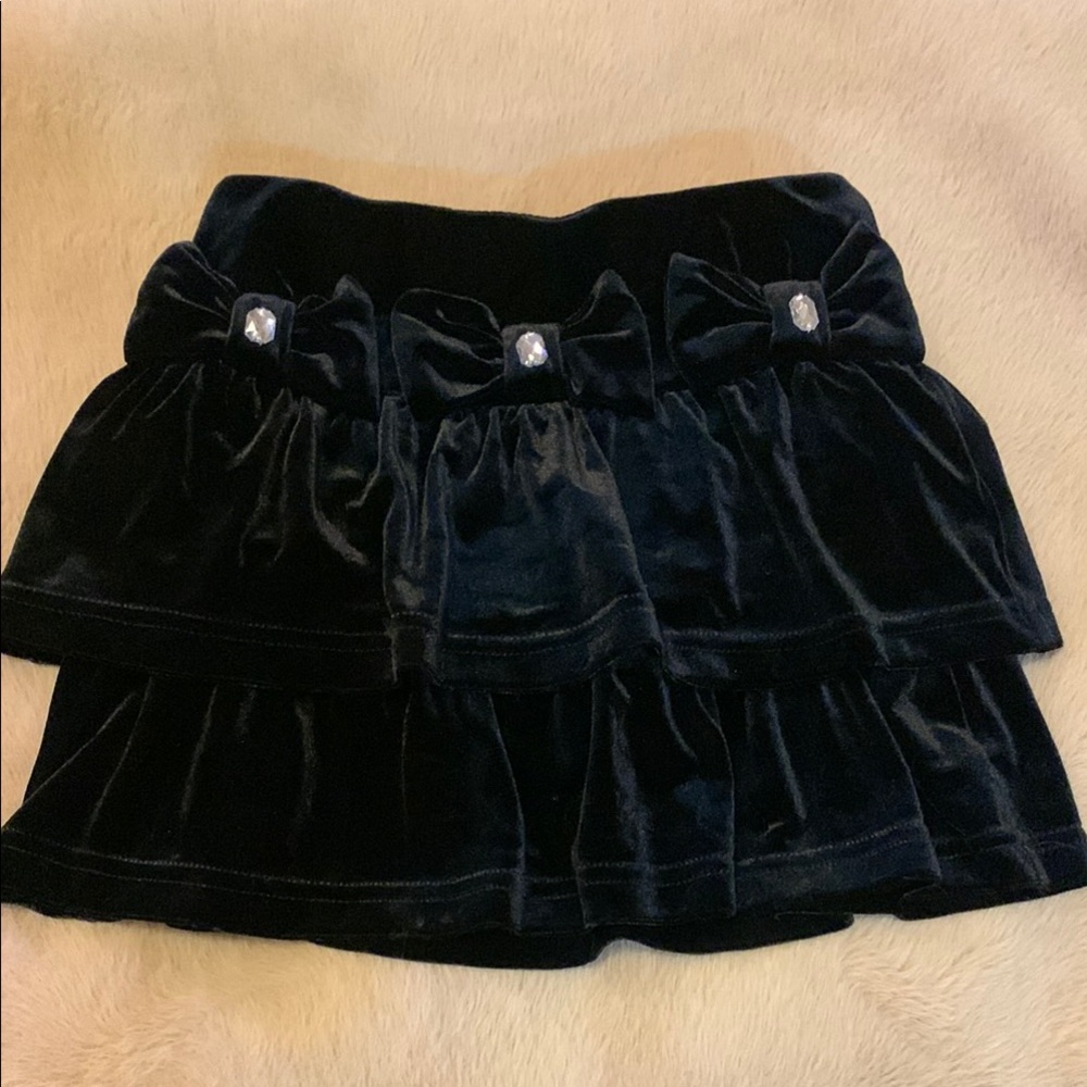 Girls Black Velvet Skirt
